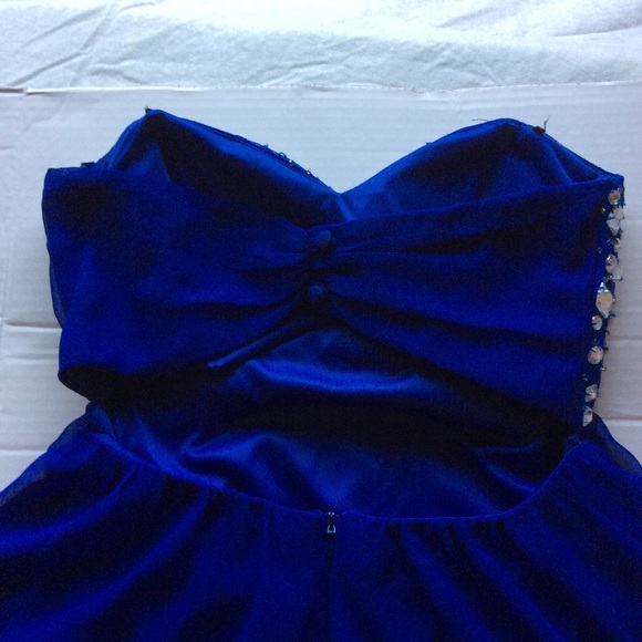 B.Darlin Royal Blue Dress with Rhinestones, Sz 5/6 - Picture 6 of 15